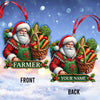 Joycorners Custom Name Ornament, Santa Farmer 2D Flat LM2211