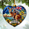Joycorners Custom Name Ornament, Australia Heart 2D Flat LM2211