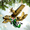 Joycorners Custom Name Santa Airplane Ornament, Christmas Gift for Airplane Lover 2D Flat LM2111