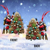 Joycorners Custom Name Diving Santa Ornament, Santa Christmas Gift 2D Flat LM2111