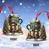 Joycorners Custom Name Santa Coffee Shop Ornament, Coffee Shop Christmas Decoration 2D Flat LM2111