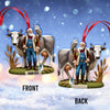 Joycorners Custom Name Santa Farmer Ornament, Farmer Christmas Gift 2D Flat LM2111