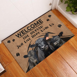 Joycorners Black Angus Welcome Human Just Live here with us All Over Printed 3D Doormat