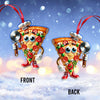 Joycorners Santa Pizza Home Decor Christmas Ornament, Personalized Ornament 2D Flat LM2211