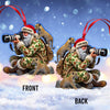 Joycorners Custom Name Santa with Animal Ornament, Santa Christmas Decoration 2D Flat LM2111