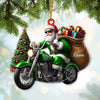 Joycorners Custom Name Santa Bike Ornament, Santa Bike Christmas Gift 2D Flat LM2111