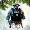 Joycorners Custom Ornament, Police Symbol Ornament, Christmas Decor 2D Flat LM2211