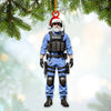 Joycorners Custom Name Police Santa Ornament, Police Christmas Gift 2D Flat LM2211
