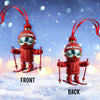 Joycorners Custom Name Skiing Ornament, Santa Christmas Gift Decoration 2D Flat LM2111
