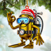 Joycorners Custom Name Diving Santa Ornament, Dive Lover Christmas Gift90 2D Flat LM2111