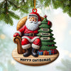 Joycorners Custom Name Santa and Kids Christmas Ornament, Family Christmas Gift 2D Flat LM2111