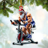 Joycorners Custom Name Work Out Santa Ornament, Gym Lover Christmas Gift36 2D Flat LM2111