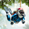 Joycorners Custom Name Diving Santa Ornament, Dive Lover Christmas Gift 2D Flat LM2111