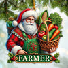 Joycorners Custom Name Ornament, Santa Farmer 2D Flat LM2211