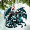 Joycorners Custom Name Santa Dragon Ornament, Christmas Gift for Dragon Lover 2D Flat LM2111