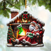 Joycorners Custom Name Santa Couple and Kids Christmas Ornament, Family Christmas Gift 2D Flat LM2111