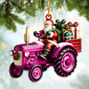 Joycorners Custom Name Santa Truck Ornament, Santa Christmas Gift Decoration 2D Flat LM2111