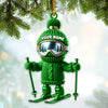 Joycorners Custom Name Skiing Ornament, Santa Christmas Gift Decoration 2D Flat LM2111