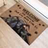 Joycorners Black Angus Welcome Human Just Live here with us All Over Printed 3D Doormat