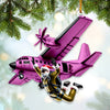 Joycorners Custom Name Santa Airplane Ornament, Christmas Gift for Airplane Lover 2D Flat LM2111