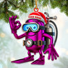 Joycorners Custom Name Diving Santa Ornament, Dive Lover Christmas Gift90 2D Flat LM2111