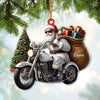 Joycorners Custom Name Santa Bike Ornament, Santa Bike Christmas Gift 2D Flat LM2111
