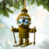 Joycorners Custom Name Skiing Ornament, Santa Christmas Gift Decoration 2D Flat LM2111