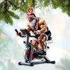 Joycorners Custom Name Work Out Santa Ornament, Gym Lover Christmas Gift36 2D Flat LM2111