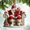 Joycorners Custom Name and Photo Santa Ornament, Santa and Baby Christmas Ornament 2D Flat LM2111