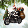 Joycorners Custom Name Santa Bike Ornament, Santa Bike Christmas Gift 2D Flat LM2111