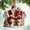 Joycorners Custom Name and Photo Santa Ornament, Santa and Baby Christmas Ornament 2D Flat LM2111