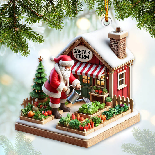 Joycorners Santa Farm Home Decor Christmas Ornament, Personalized Ornament 2D Flat LM2211