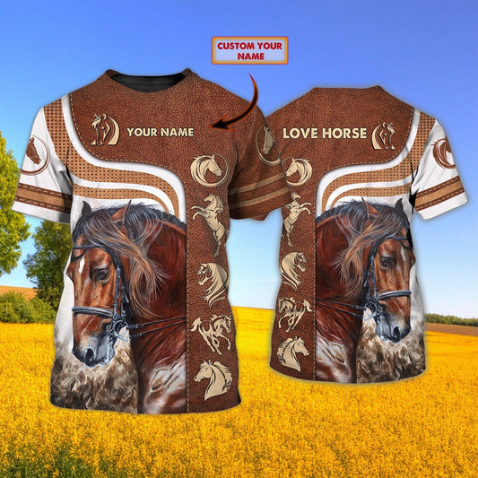 Joycorners Brown Horse Custom Name 3D Shirts