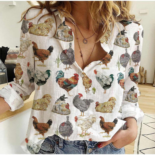 Joycorners Chicken Pattern Casual Shirt
