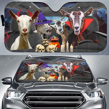 Joycorners Happy Halloween Goat Car 3D Printed Sun Shade
