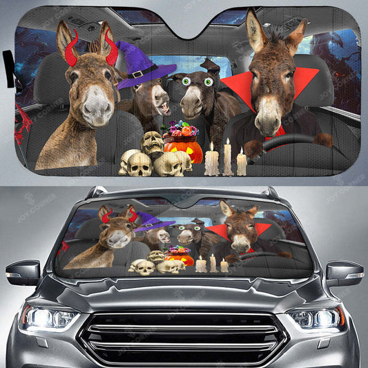 Joycorners Happy Halloween Donkey Car 3D Printed Sun Shade