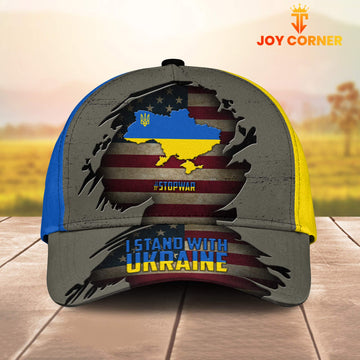 Joycorners Premium America I Stand With Ukraine 3D Cap Personalized Hat