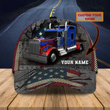 Joycorners Trucker Blue Fire Customized Name 3D Cap