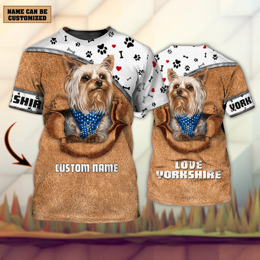 Joycorners Yorkshire Love 3D Custom Name And Dog Full Print Shirts