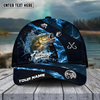 Joycorners Fishing Blue Smoke Sport Pattern Personalized Name 3D Cap (11 Breeds)