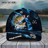 Joycorners Fishing Blue Smoke Sport Pattern Personalized Name 3D Cap (11 Breeds)