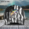 Joycorners Fishing Hat Walleye Splash American Flag Personalized Name Cap (11 Breeds)