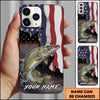 Joycorners Fishing American Flag Patriotic Splash Personalized Name Phone Case (10 Fish Species)