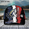 Joycorners Fishing Paint Scratch American Flag Pattern Sport Pattern Personalized Name 3D Cap (11 Breeds)