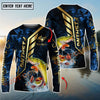Joycorners Freshwater Fish Fishing Gold Smoke Premium Sport Style Personalized Name, Team Name Long Sleeve Shirt (6 Breeds)