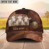 Joycorners Cow Farm Western Tooled Leather Cow Trio Personalized Name Cap (8 Breeds)