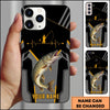 Joycorners Fishing Heartbeat Angler Silhouette Design Personalized Name Phone Case (10 Fish Species)