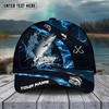 Joycorners Fishing Blue Smoke Sport Pattern Personalized Name 3D Cap (11 Breeds)