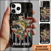 Joycorners Fishing Camo Cross Fishing Lure Art Personalized Name Phone Case (10 Fish Species)