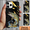 Joycorners Fishing Luxury Black Gold Lightning Splash Personalized Name Phone Case (10 Fish Species)